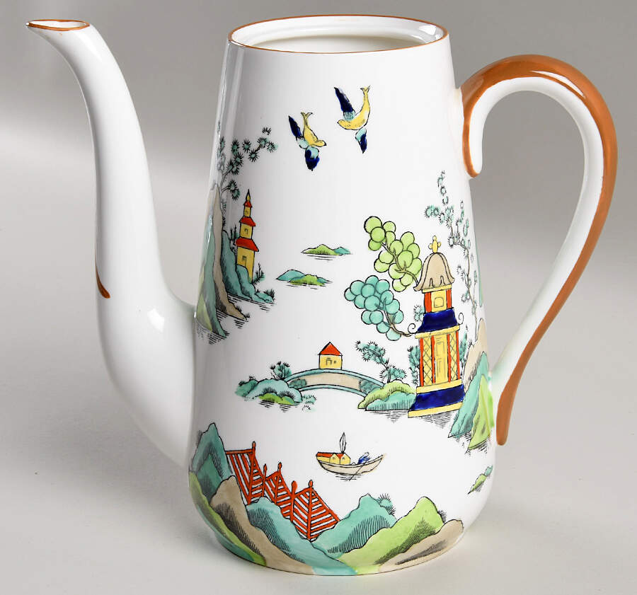 Ye Olde Willow Coffee Pot No Lid by Crown Staffordshire-1