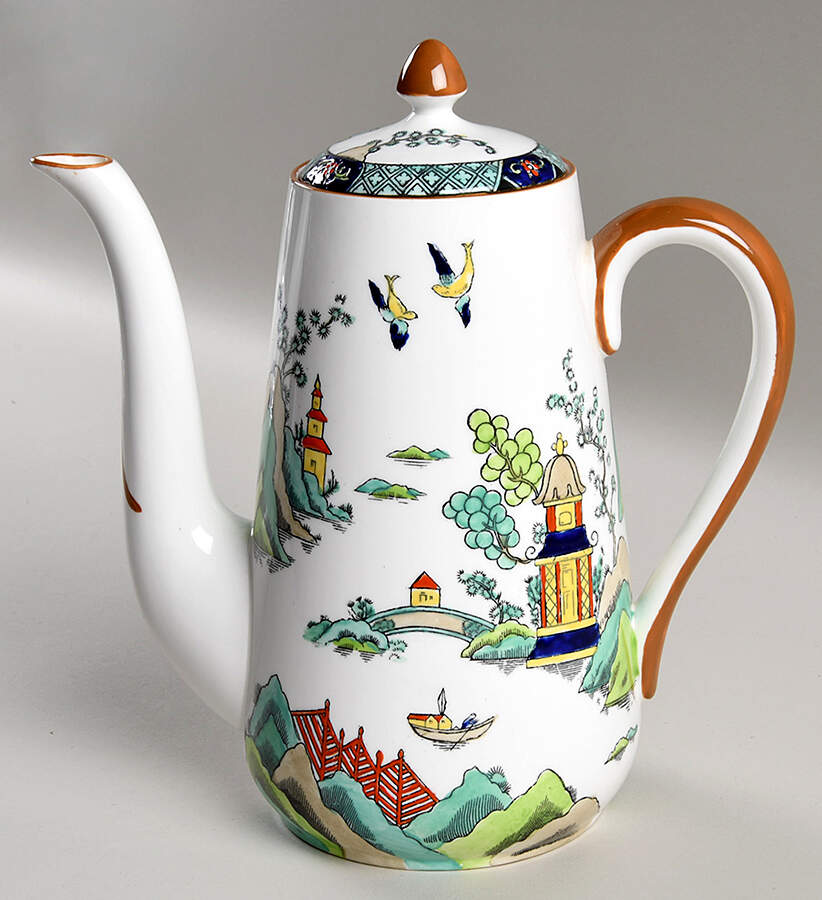 Ye Olde Willow Coffee Pot & Lid by Crown Staffordshire-1
