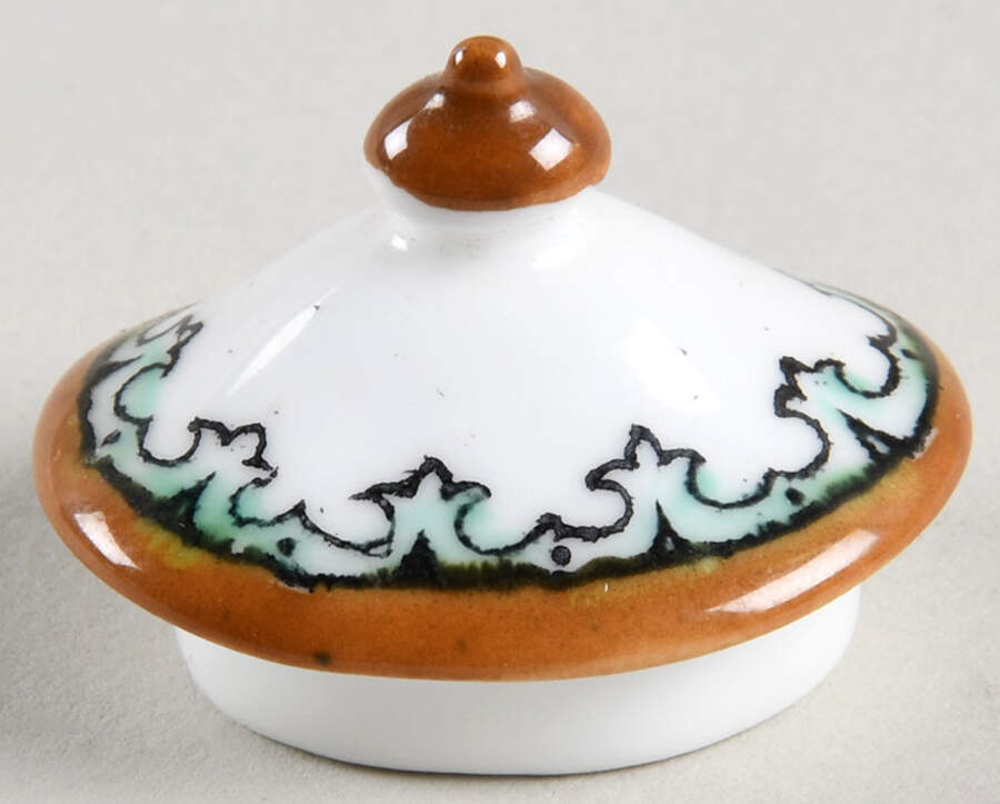 Ye Olde Willow Lid for Miniature Teapot by Crown Staffordshire-1