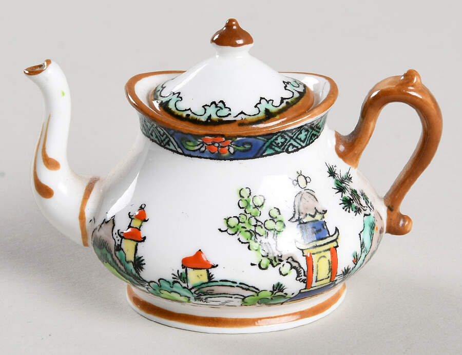 Ye Olde Willow Miniature Teapot & Lid by Crown Staffordshire-1