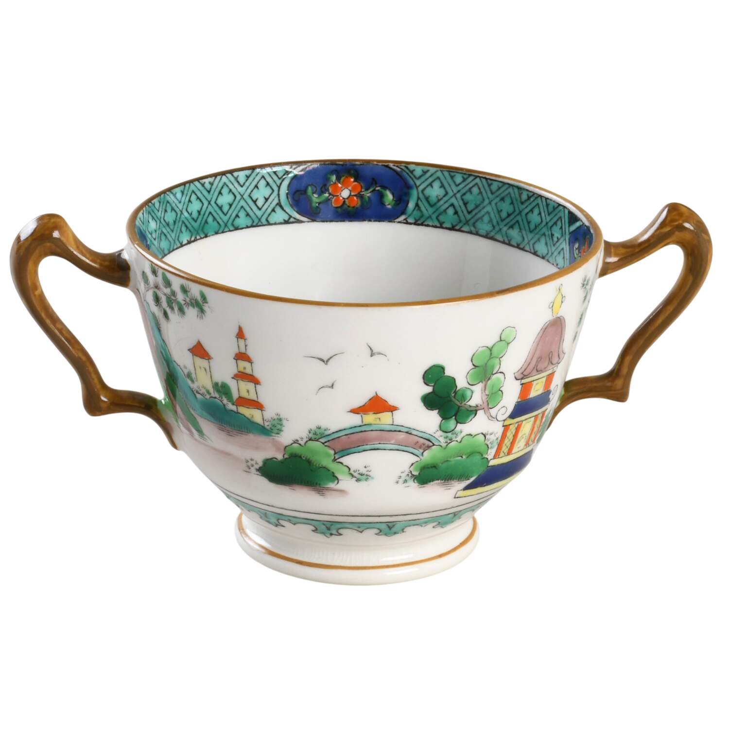 Ye Olde Willow Footed Bouillon Cup by Crown Staffordshire-1