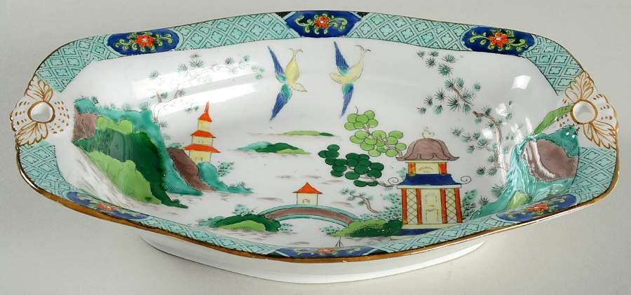 Ye Olde Willow 9" Oval Vegetable Bowl by Crown Staffordshire-1