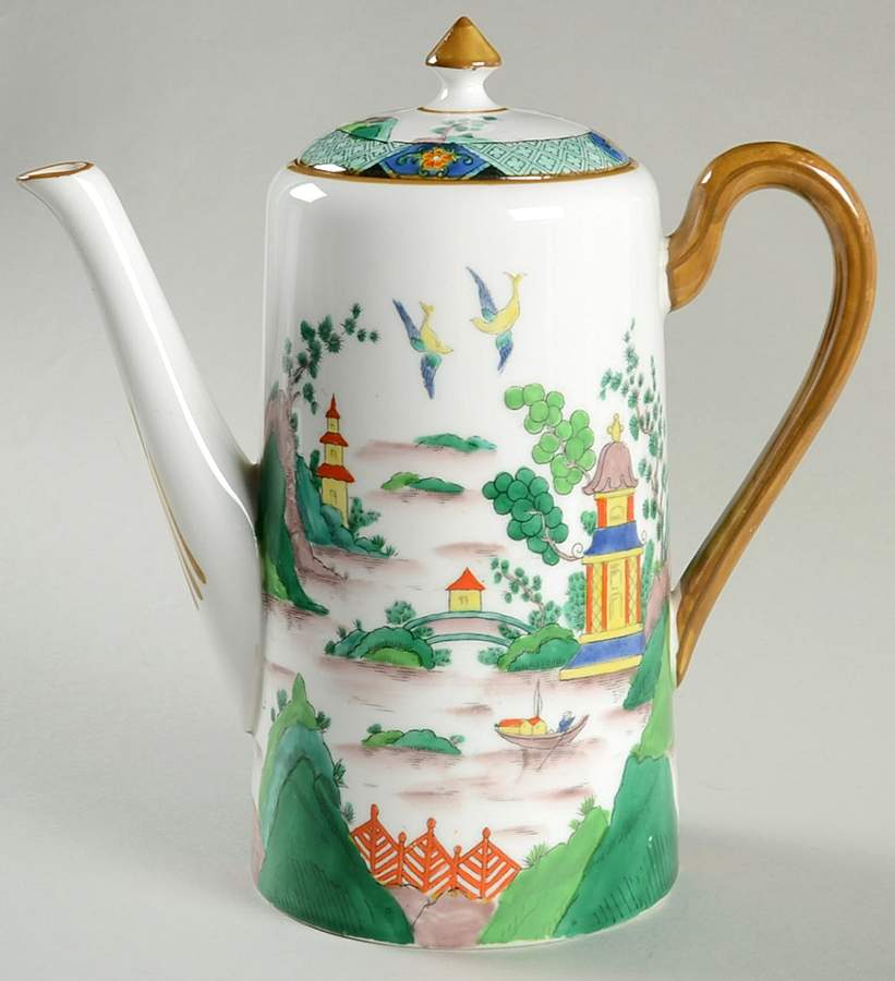 Ye Olde Willow Coffee Pot & Lid by Crown Staffordshire-1