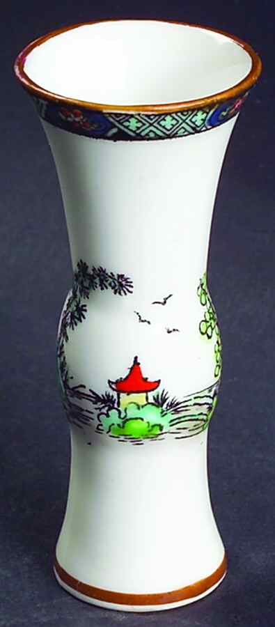 Ye Olde Willow 3" Mini Bud Vase by Crown Staffordshire-1