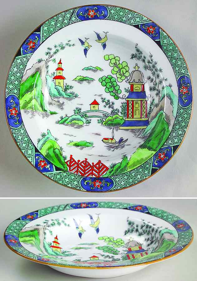 Ye Olde Willow Rim Fruit/Dessert (Sauce) Bowl by Crown Staffordshire-1