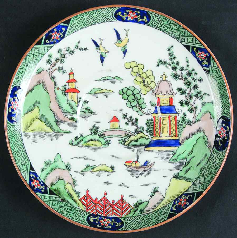 Ye Olde Willow Saucer for Cream Soup Bowl by Crown Staffordshire-1