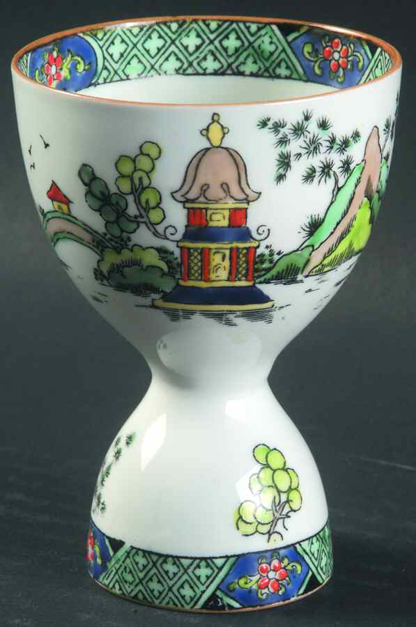 Ye Olde Willow Double Egg Cup by Crown Staffordshire-1