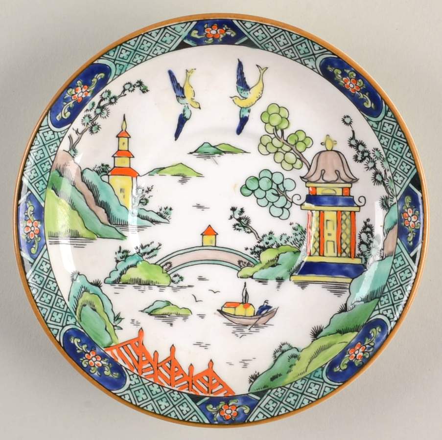 Ye Olde Willow Saucer for Demitasse Cup by Crown Staffordshire-1