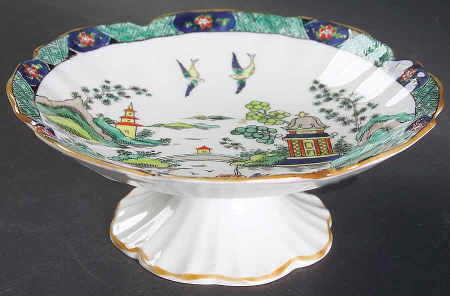 Ye Olde Willow Round Compote (Height X Width) by Crown Staffordshire-1