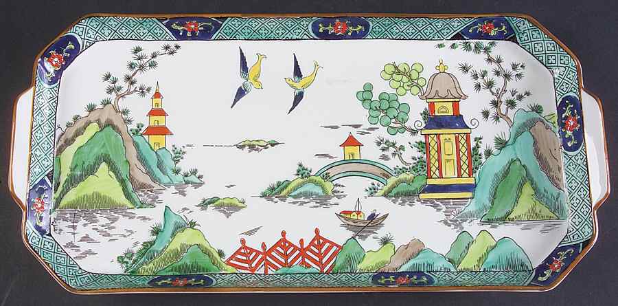 Ye Olde Willow Large Sandwich Tray by Crown Staffordshire-1
