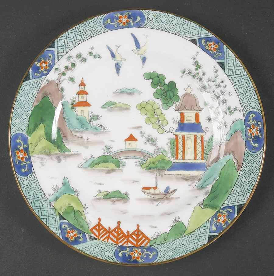 Ye Olde Willow Dessert/Pie Plate by Crown Staffordshire-1