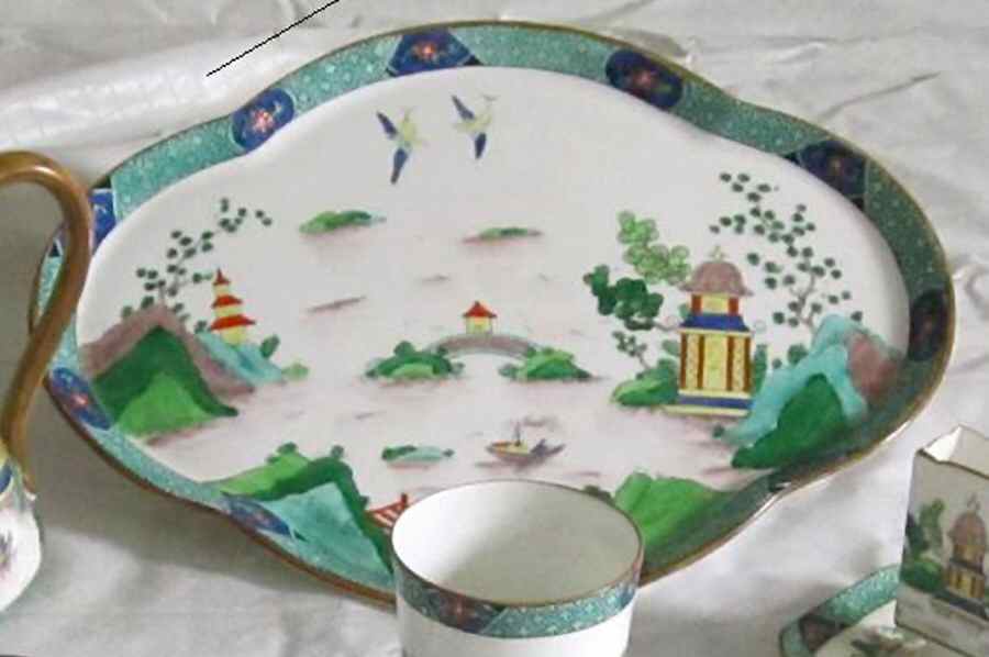 Ye Olde Willow 12" Oval Tray by Crown Staffordshire-1