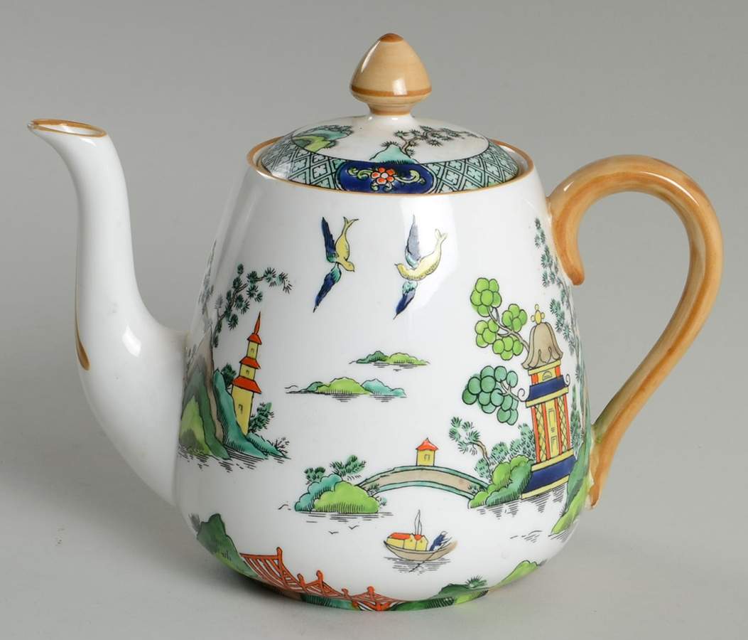 Ye Olde Willow Mini Teapot & Lid by Crown Staffordshire-1