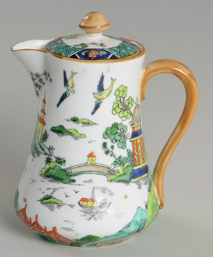 Ye Olde Willow Small Syrup with Lid by Crown Staffordshire-1