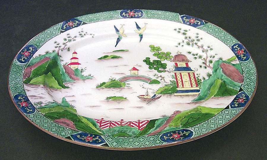 Ye Olde Willow 11" Oval Serving Platter by Crown Staffordshire-1