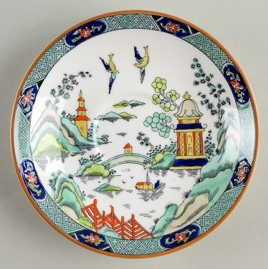 Ye Olde Willow Saucer for Footed Cup by Crown Staffordshire-1
