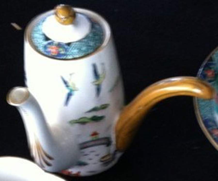 Ye Olde Willow Mini Coffee Pot & Lid by Crown Staffordshire-1