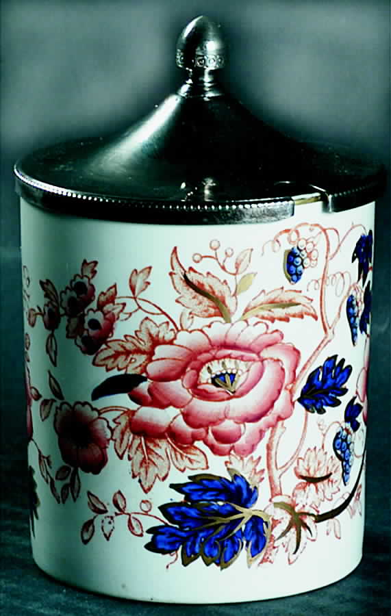 Old Derby Jam/Jelly & Metal Lid by Crown Staffordshire-1