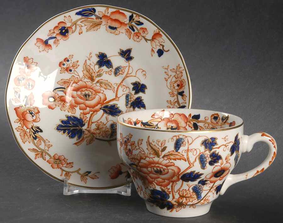 Old Derby Flat Cup & Saucer Set by Crown Staffordshire-1