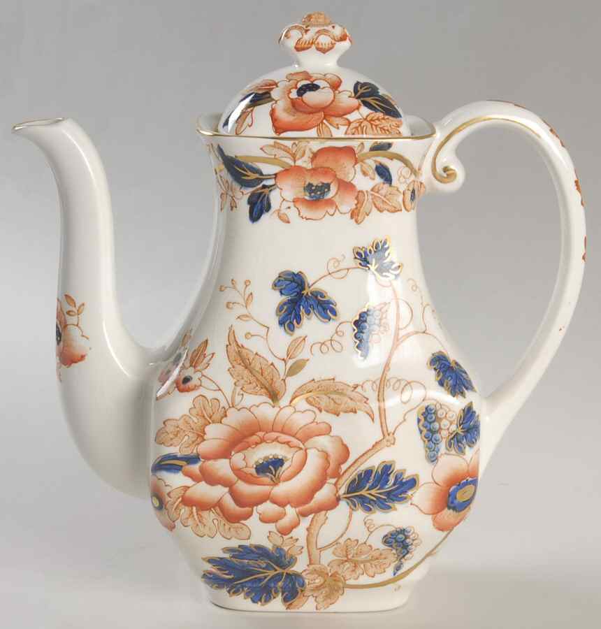 Old Derby Coffee Pot & Lid by Crown Staffordshire-1