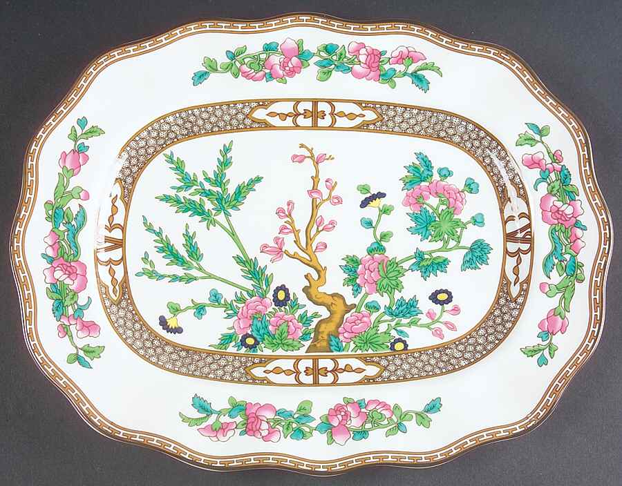 Indian Tree Multicolor (Scalloped, Newer) 12" Oval Serving Platter by Coalport-1