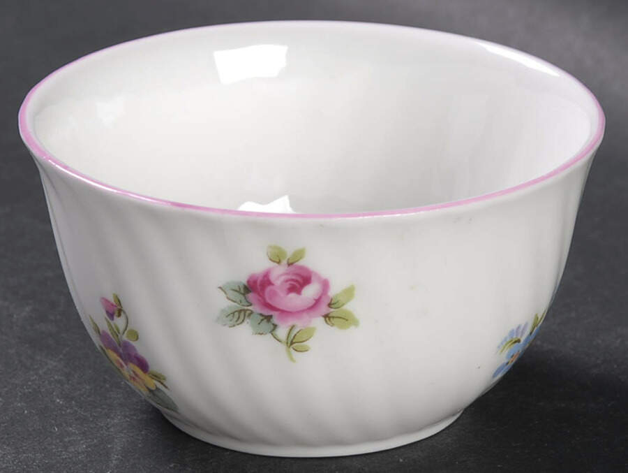 Floral Bouquet (Scalloped) Mini Open Sugar Bowl by Crown Staffordshire-1