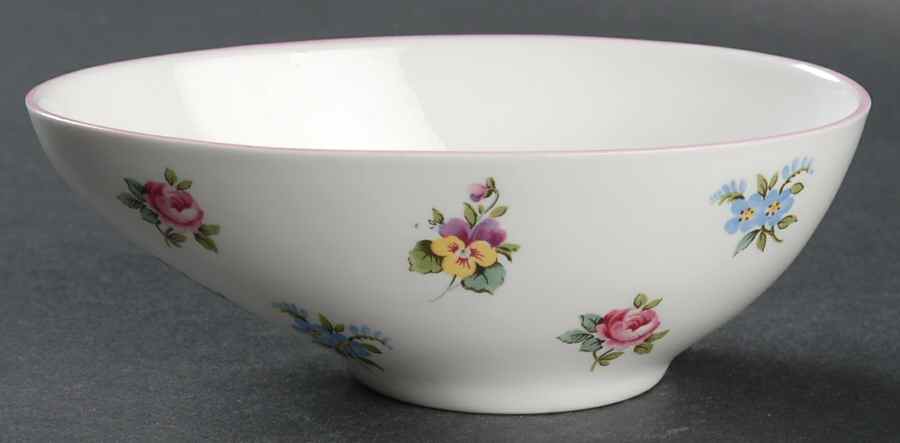 Floral Bouquet (Scalloped) Avocado Bowl by Crown Staffordshire-1