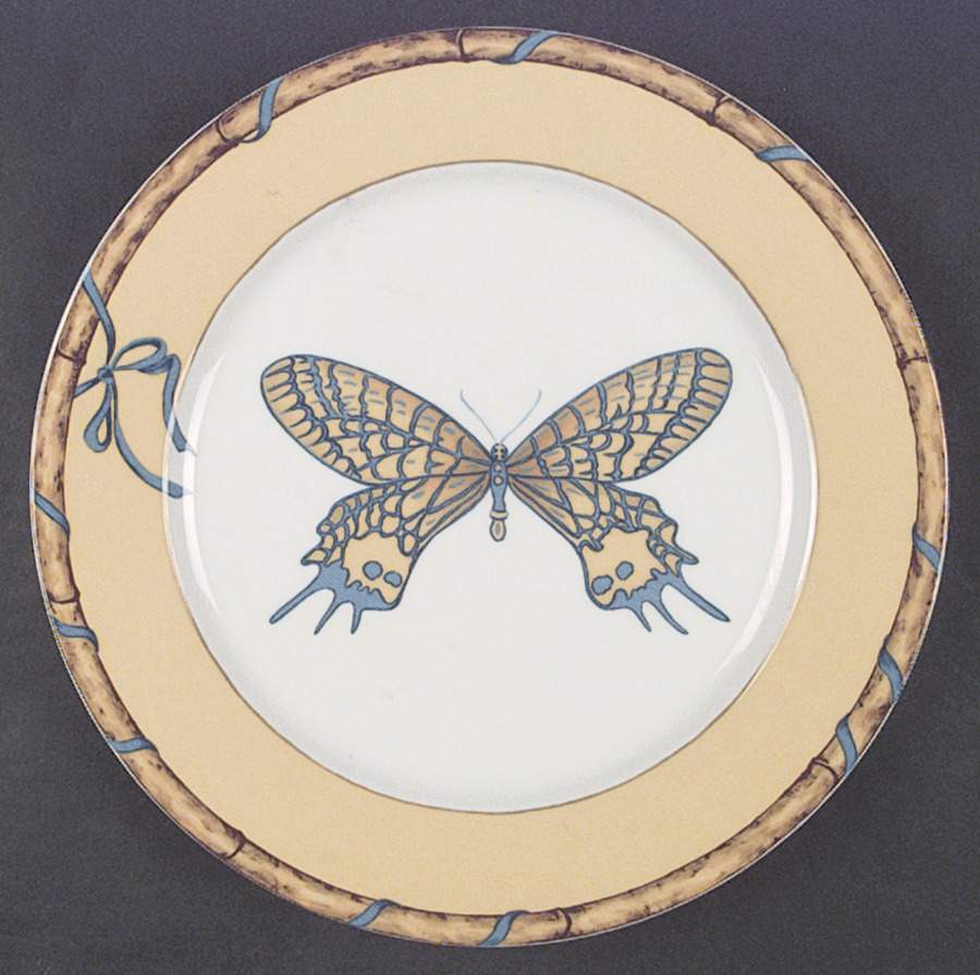 Butterfly Bamboo Salad/Dessert Plate by Lynn Chase-1