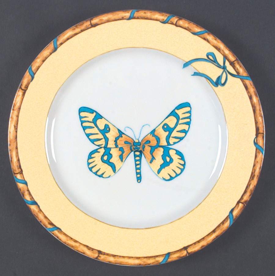 Butterfly Bamboo Salad/Dessert Plate by Lynn Chase-1
