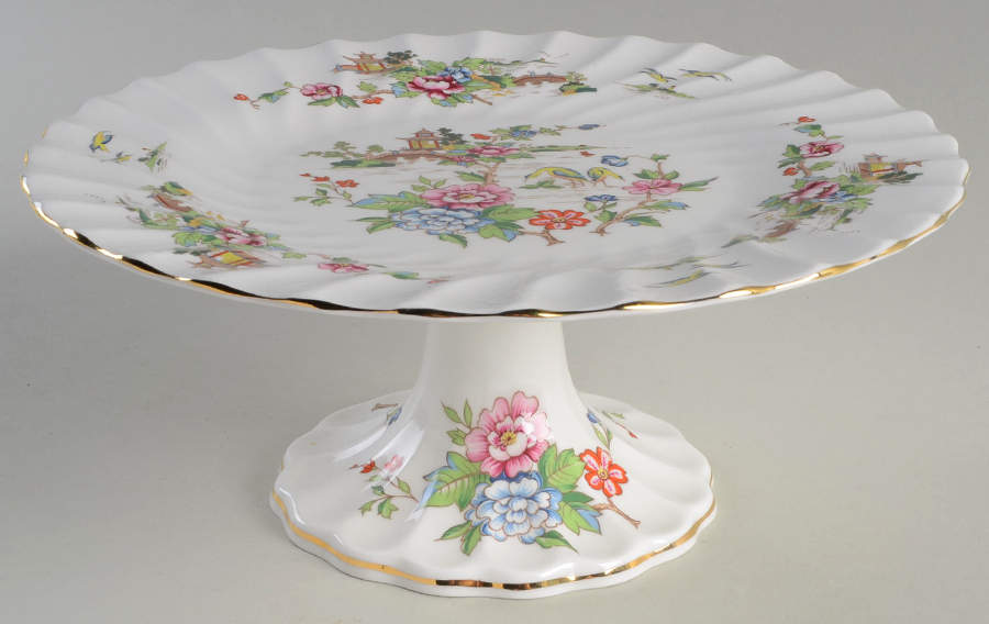 Pagoda 9" Diameter Pedestal Cake Stand by Crown Staffordshire-1