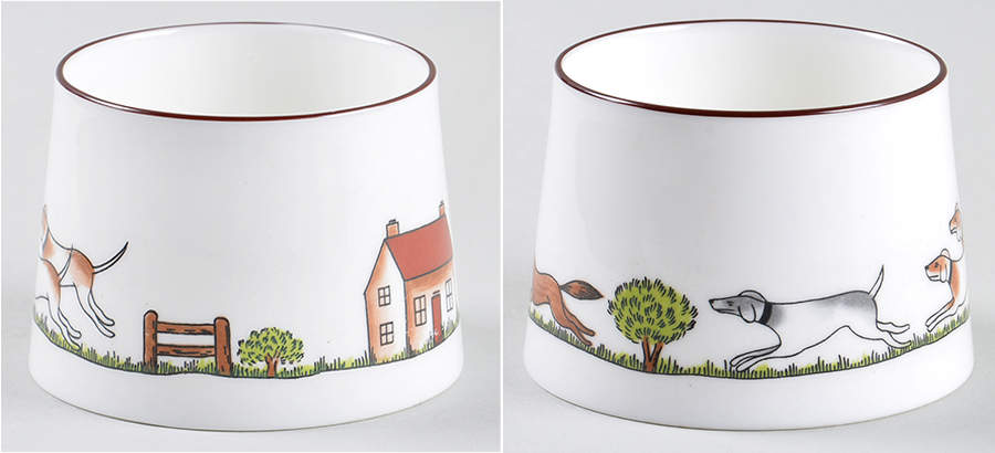 Hunting Scene Mini Open Sugar Bowl by Coalport-1