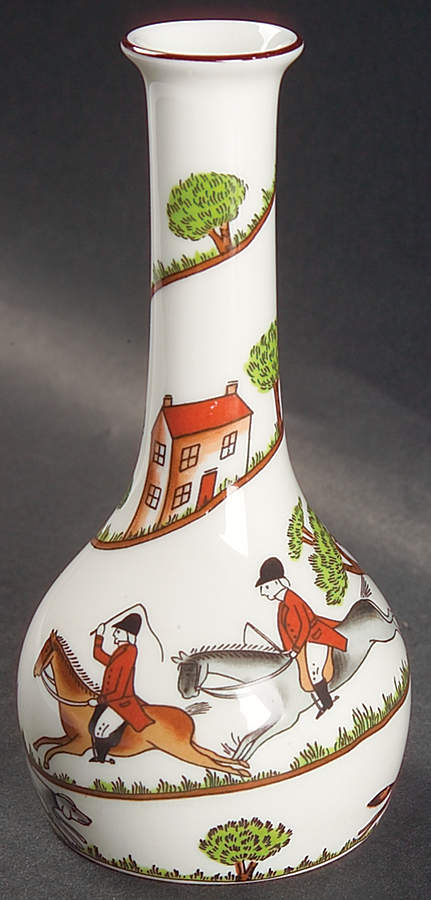 Hunting Scene 5" Bud Vase by Coalport-1