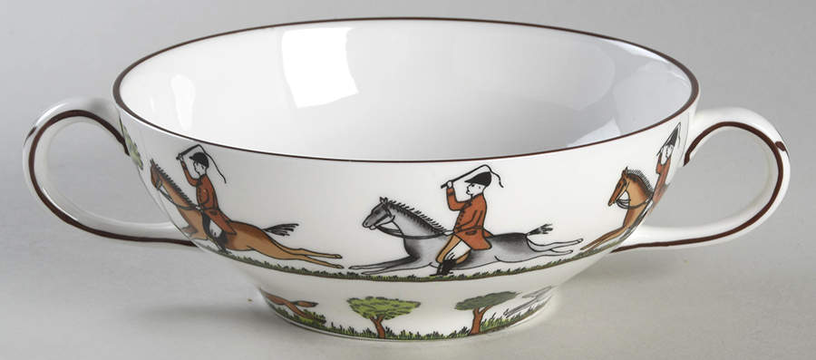 Hunting Scene Flat Cream Soup Bowl by Coalport-1
