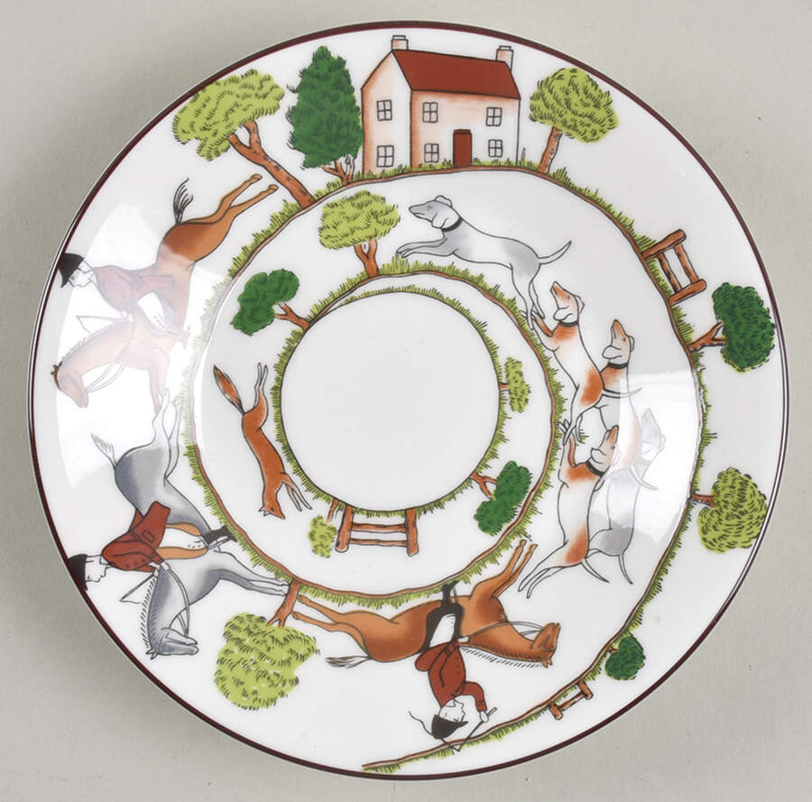 Hunting Scene Saucer for Flat Cup by Coalport-1