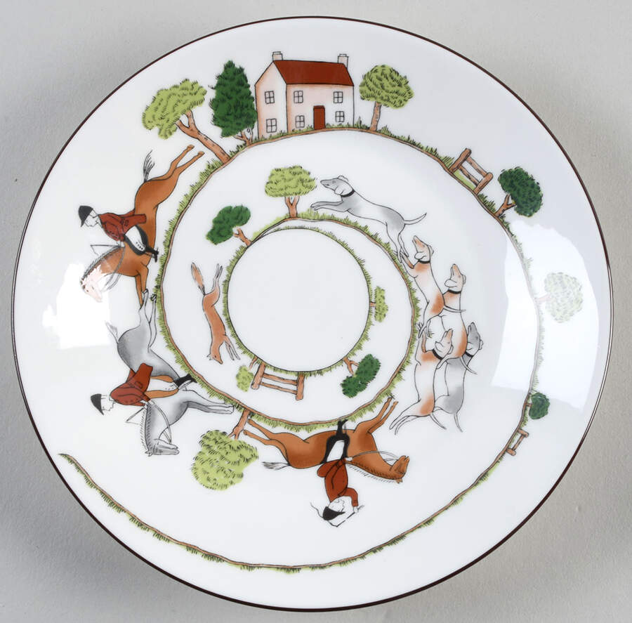 Hunting Scene Dessert/Pie Plate by Coalport-1