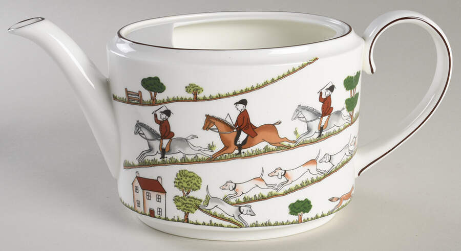 Hunting Scene Teapot No Lid by Coalport-1
