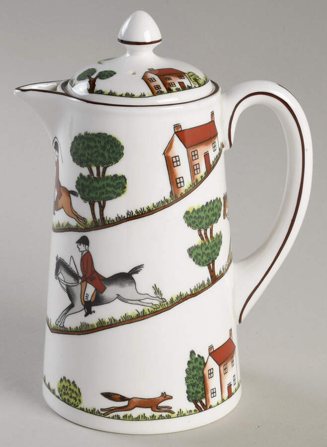 Hunting Scene Hot Water Jug & Lid by Coalport-1