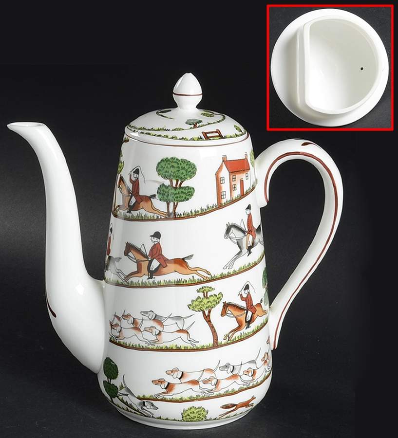 Hunting Scene Coffee Pot & Lid by Coalport-1