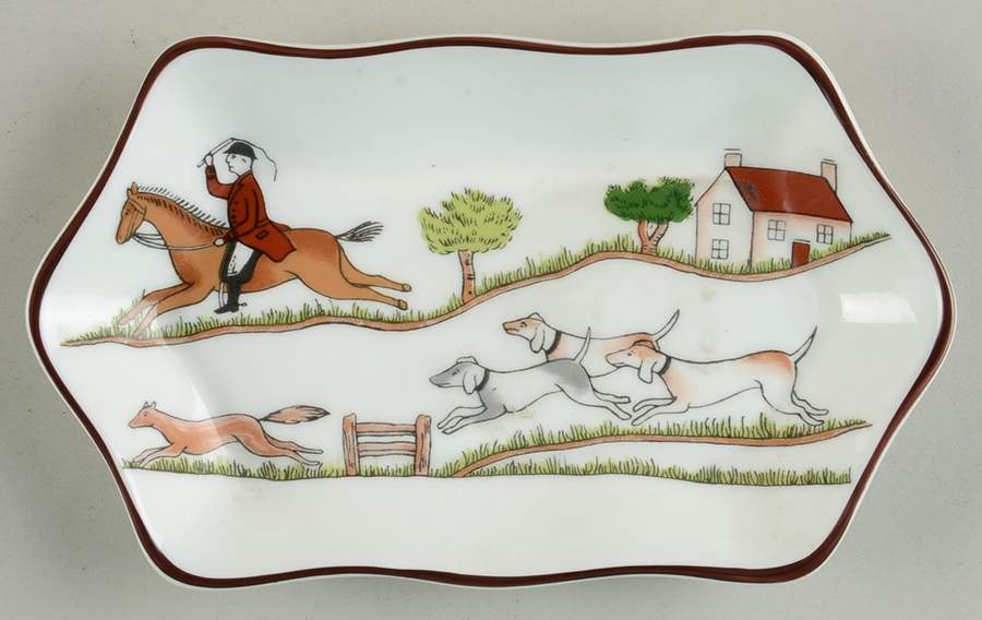 Hunting Scene Pin Tray by Coalport-1