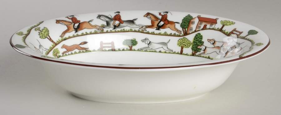 Hunting Scene 10" Oval Vegetable Bowl by Coalport-1
