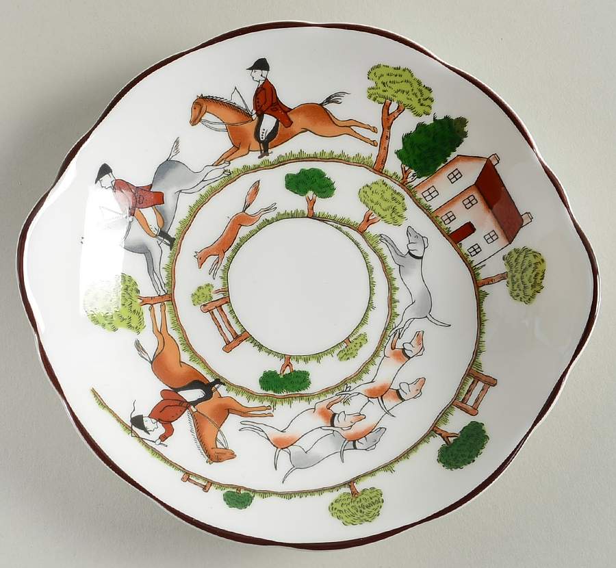 Hunting Scene Open Candy Dish by Coalport-1