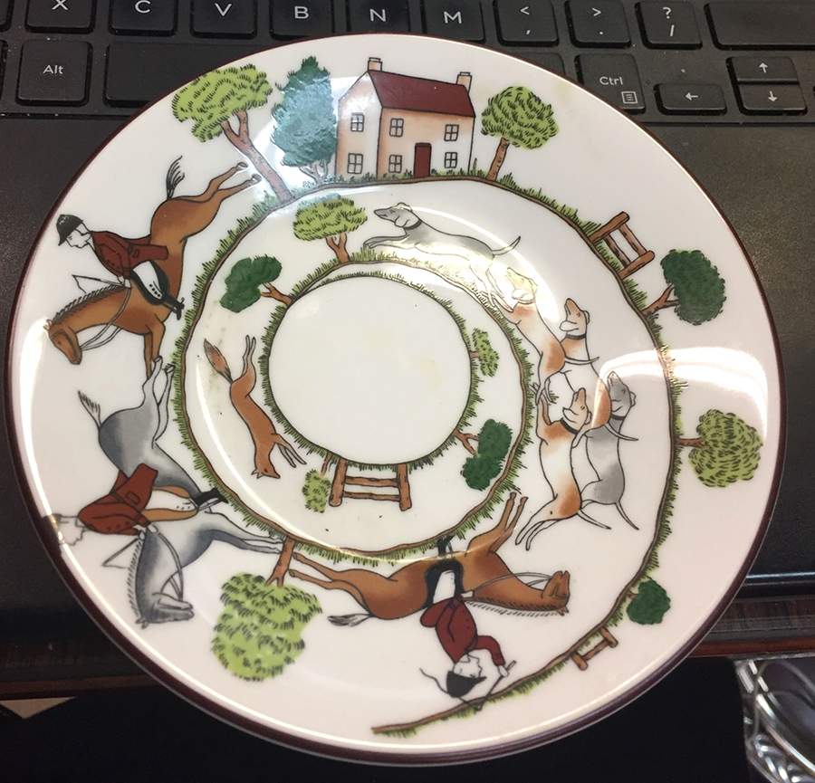 Hunting Scene Fruit/Dessert (Sauce) Bowl by Coalport-1