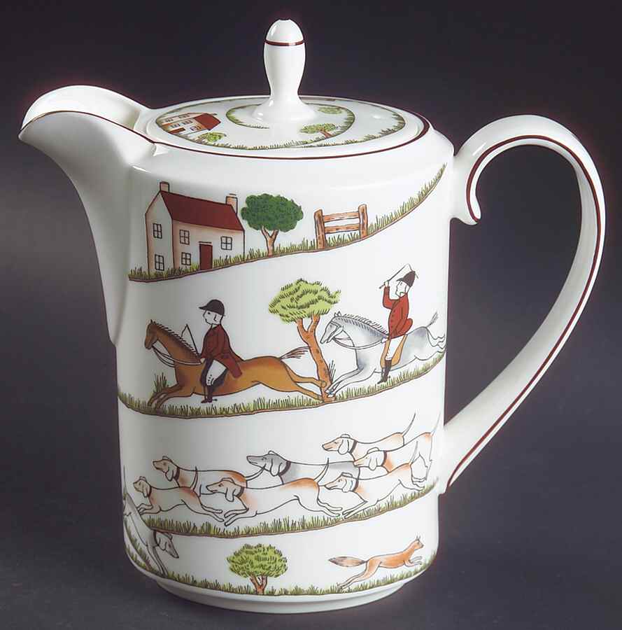 Hunting Scene Hot Water Jug & Lid by Coalport-1
