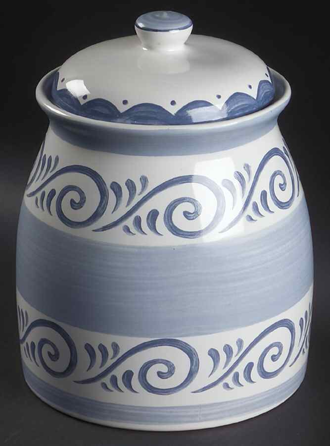 Oceanview (Corelle) Cookie Jar & Lid by Corning Corelle-1