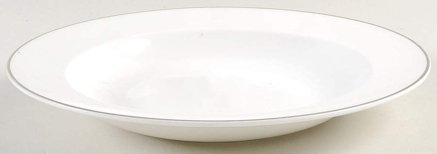 Platinum  Band Large Rim Soup Bowl by Crown Staffordshire-1