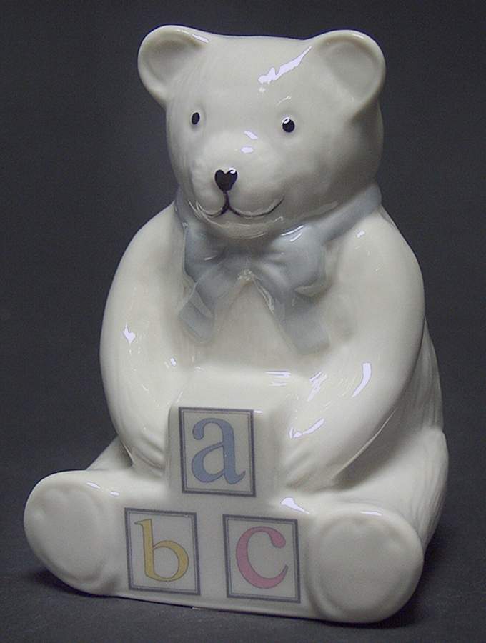 Childrens Ware-Baby Gifts Boy Baby Bear Figurine by Belleek Pottery (Ireland)-1