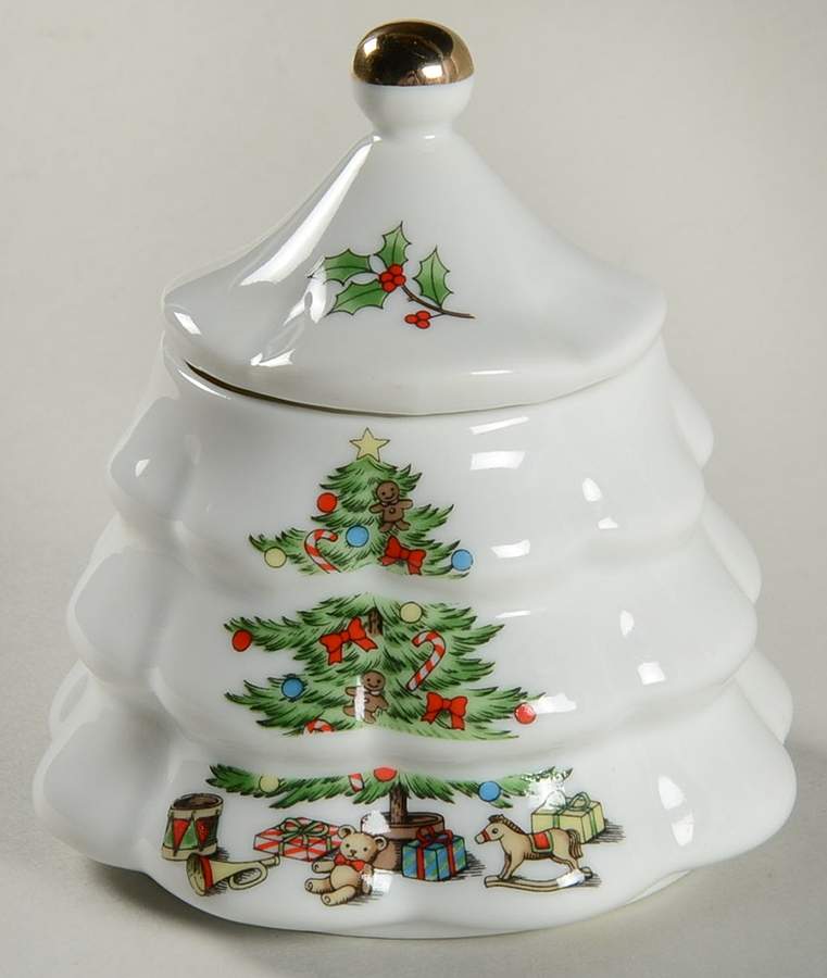 American Christmas Tree Sugar Bowl & Lid by Cuthbertson-1