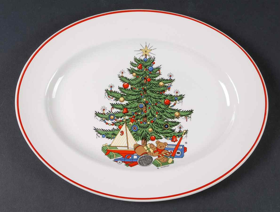 American Christmas Tree 12" Oval Serving Platter by Cuthbertson-1