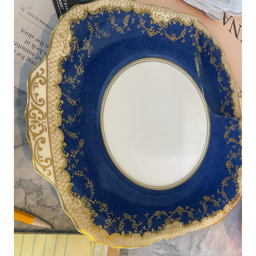 A13044 Square Handled Cake Plate by Crown Staffordshire-1