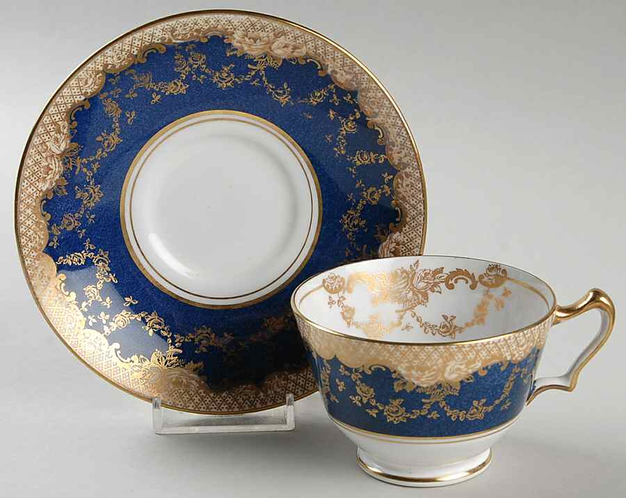 A13044 Footed Cup & Saucer Set by Crown Staffordshire-1